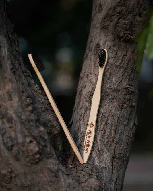 VibinVriksh Earth Brush – Bamboo Toothbrush with Charcoal-Infused Bristles