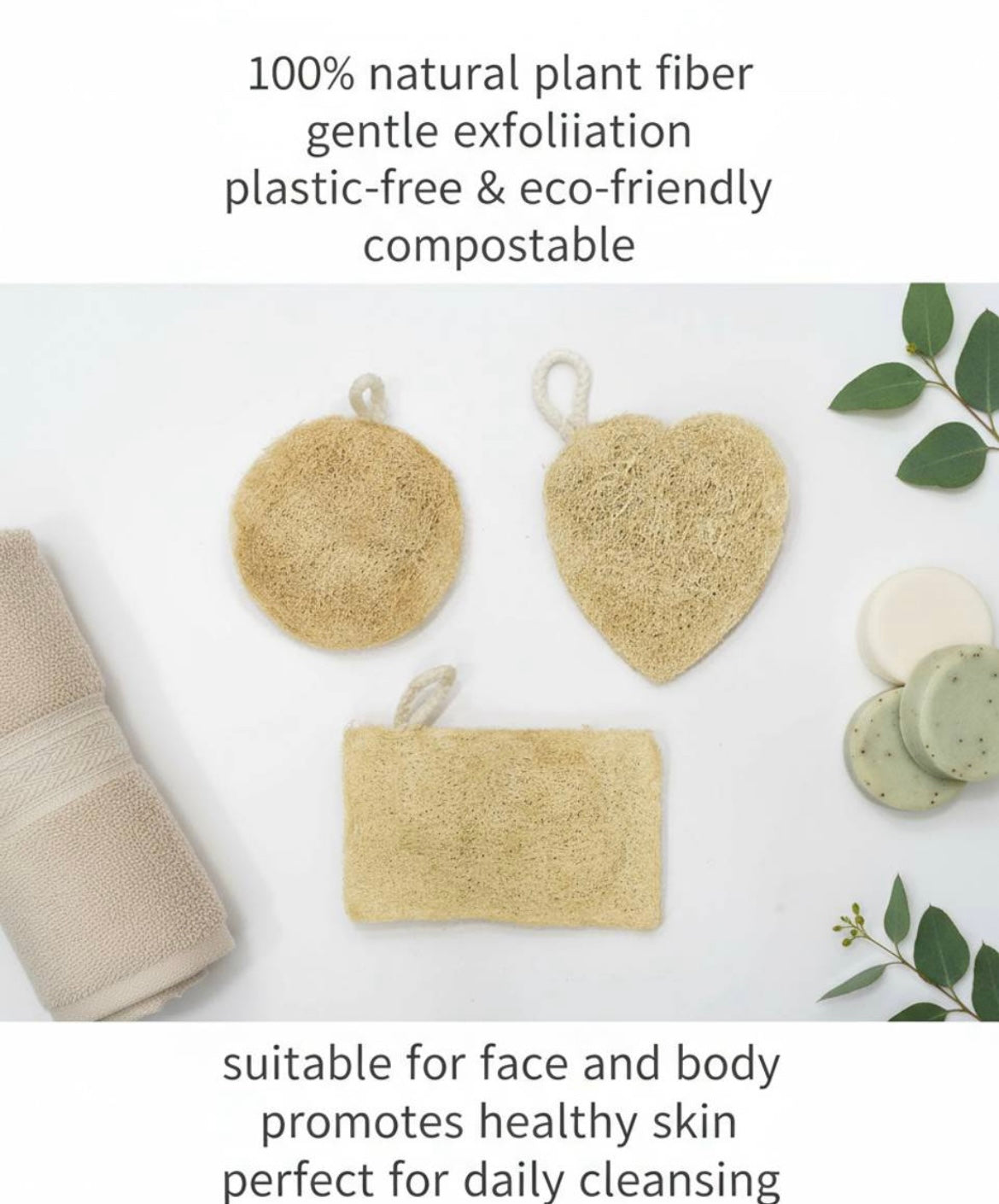 VibinVriksh EcoScrub – Natural Loofah (Pack of 3)