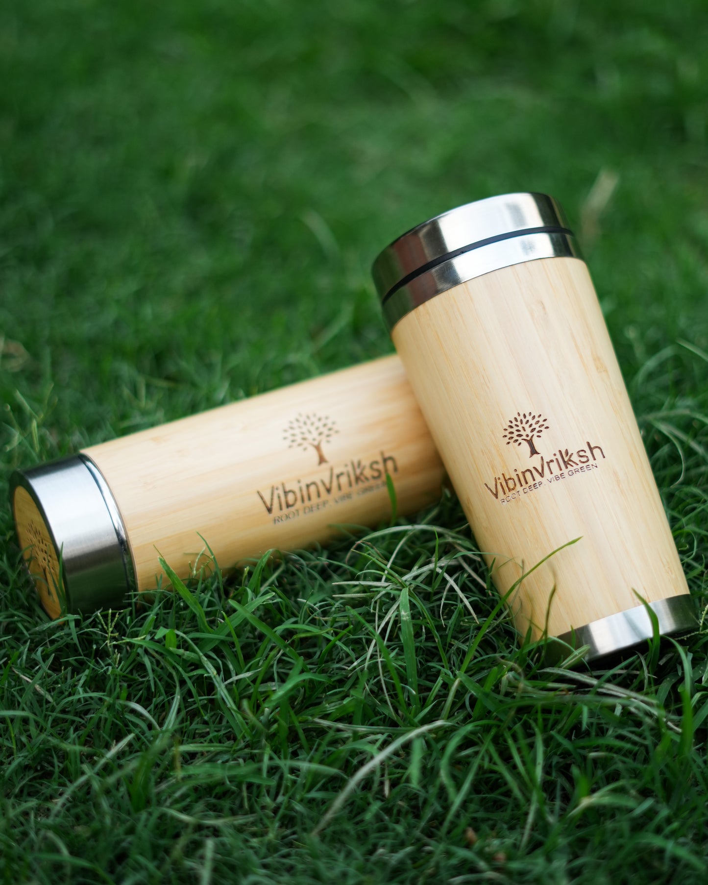 VibinVriksh PureFlow – Bamboo Flask with Strainer