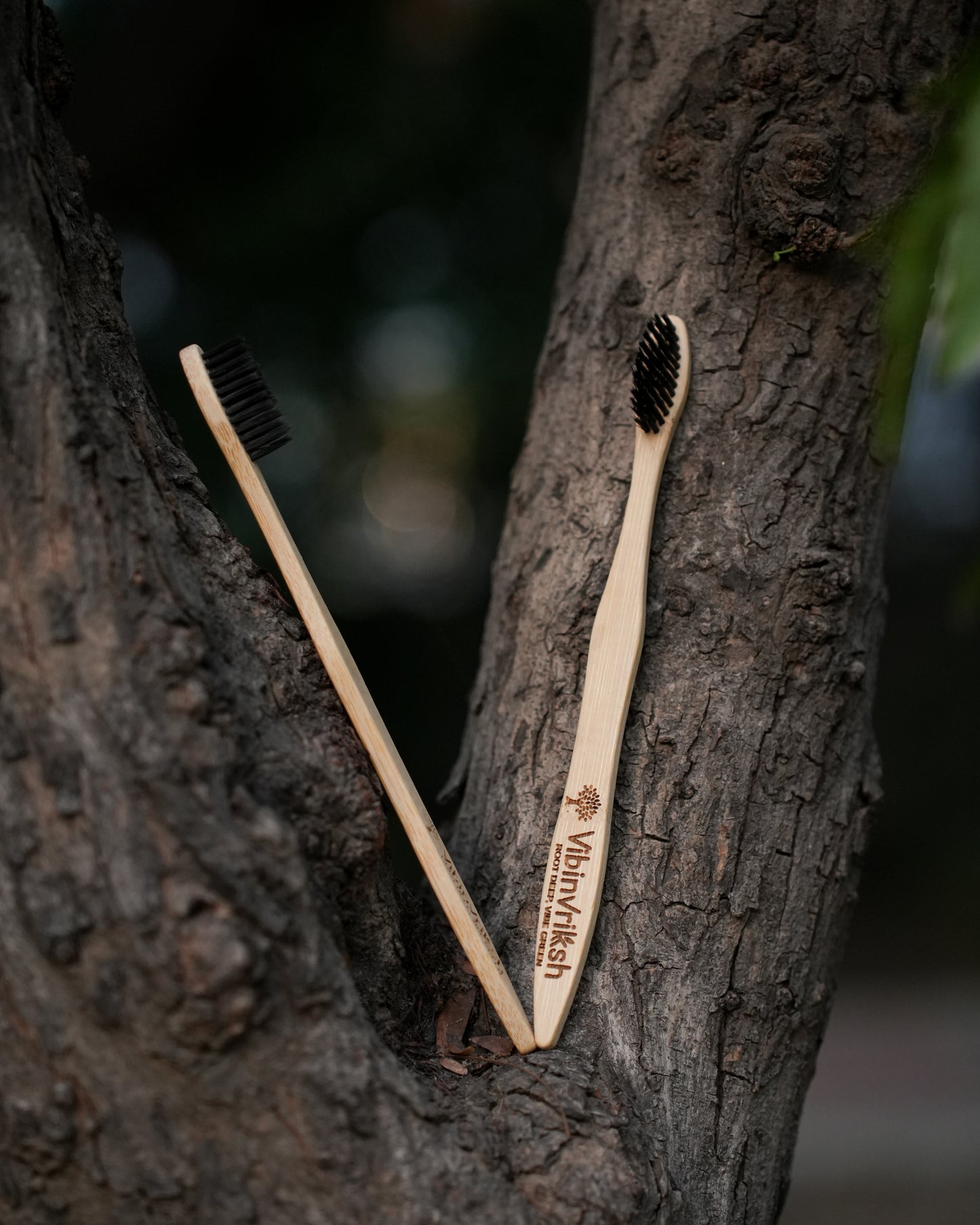 VibinVriksh Earth Brush – Bamboo Toothbrush with Charcoal-Infused Bristles