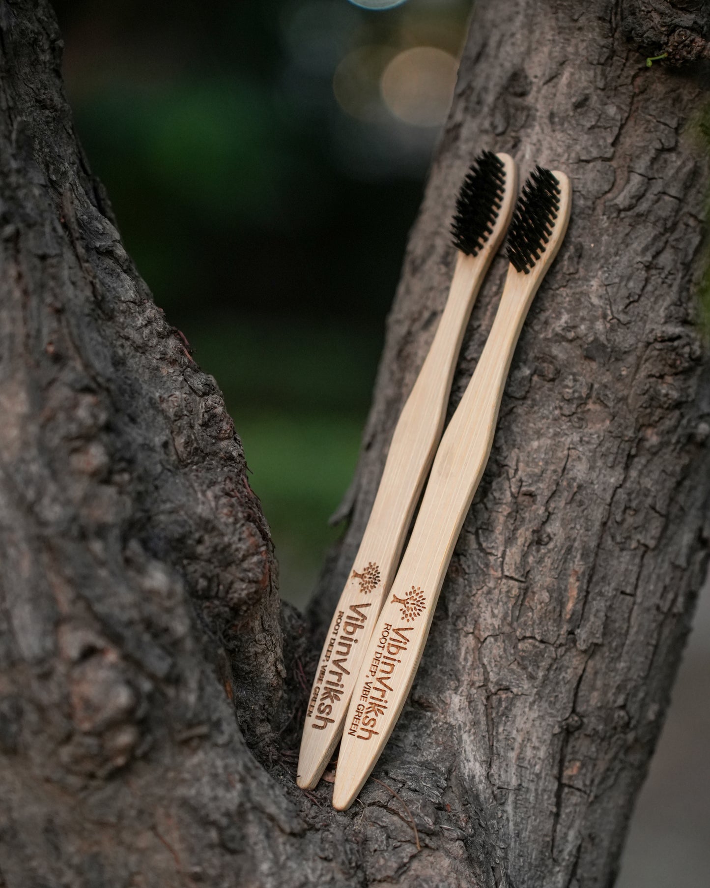 VibinVriksh Earth Brush – Bamboo Toothbrush with Charcoal-Infused Bristles
