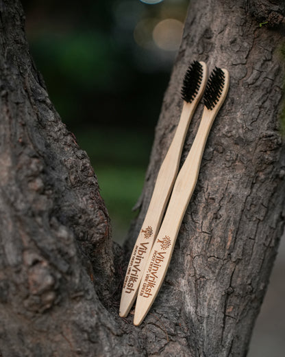 VibinVriksh Earth Brush – Bamboo Toothbrush with Charcoal-Infused Bristles
