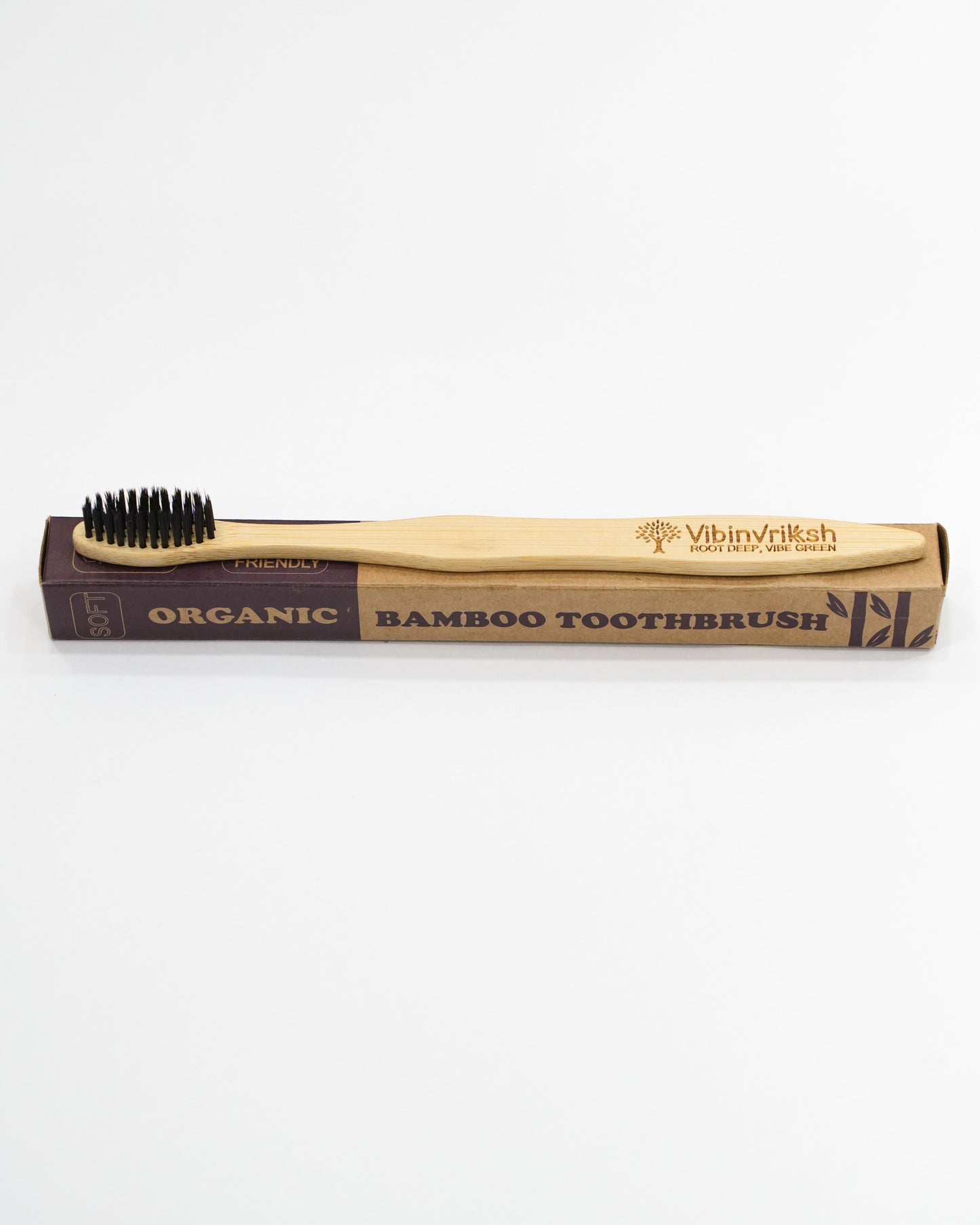 VibinVriksh Earth Brush – Bamboo Toothbrush with Charcoal-Infused Bristles