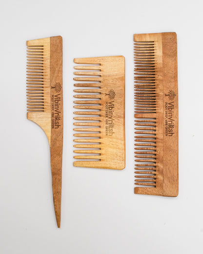 VibinVriksh EcoComb – Neem Wood Hair Comb