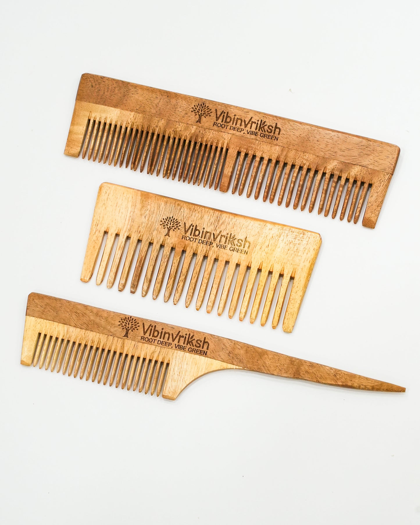 VibinVriksh EcoComb – Neem Wood Hair Comb