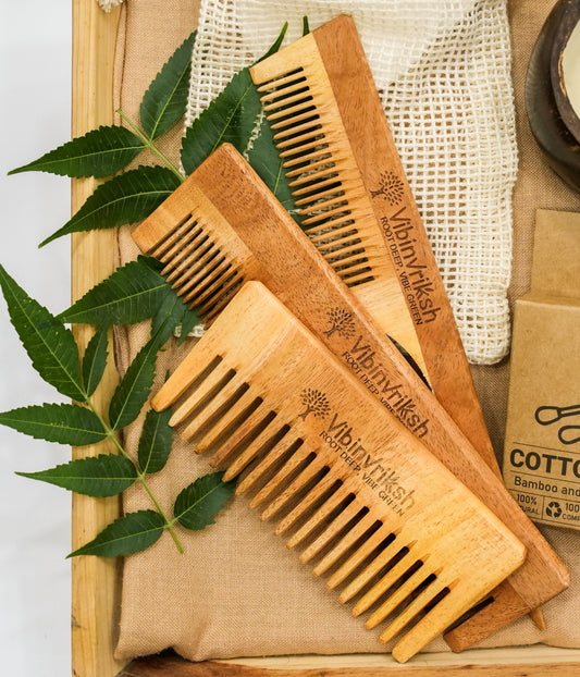 VibinVriksh EcoComb – Neem Wood Hair Comb