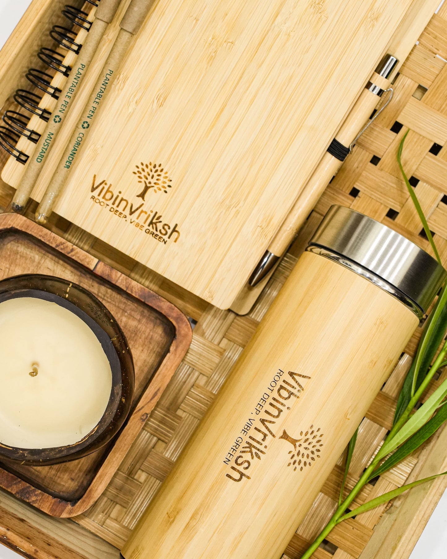 VibinVriksh Bamboo Diary + Pen