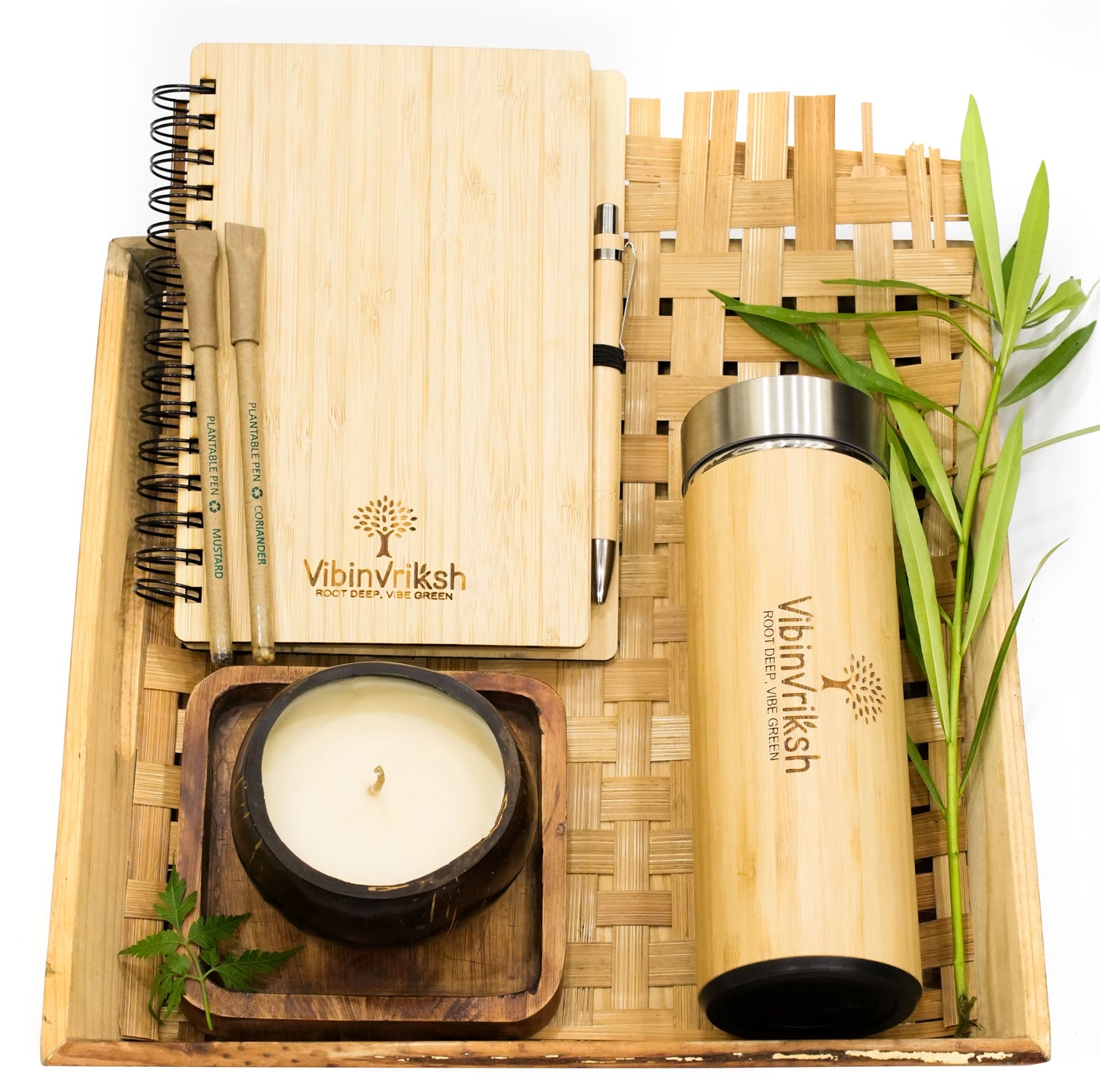 VibinVriksh Bamboo Diary + Pen