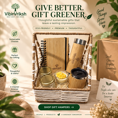 Premium Sustainable Gift Hamper by VibinVriksh | Eco-Friendly Bamboo Essentials & Treats