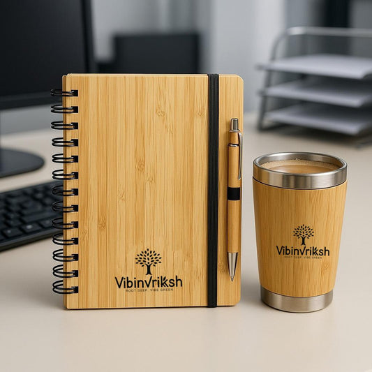 VibinVriksh Bamboo Diary + Pen