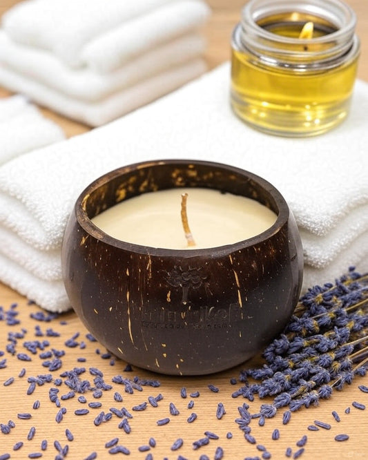 🌿Handcrafted Coconut Shell Candle – Eco-Friendly | Aromatherapy Soy Wax