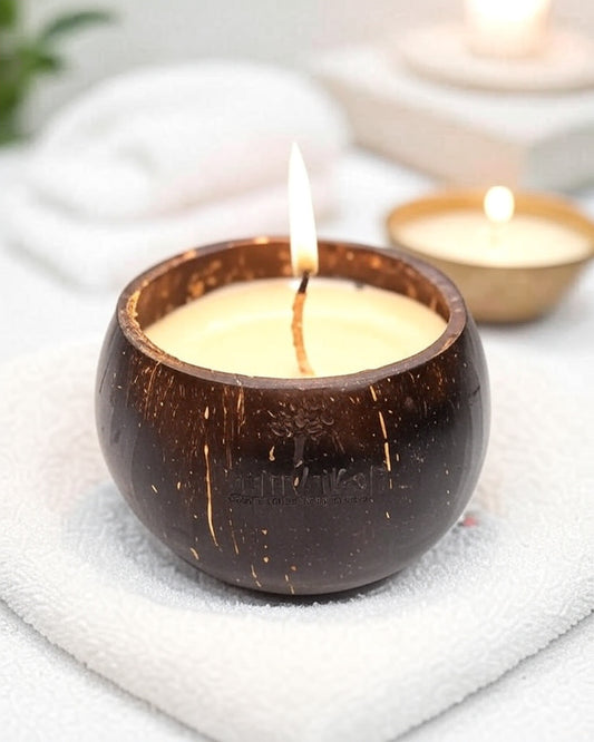 🌿Handcrafted Coconut Shell Candle – Eco-Friendly | Aromatherapy Soy Wax